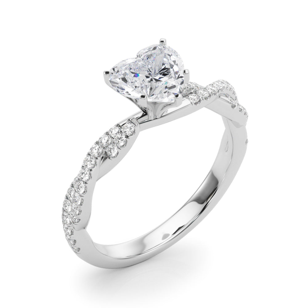 LUX-84774 Twisted Pave Diamond Engagement Ring