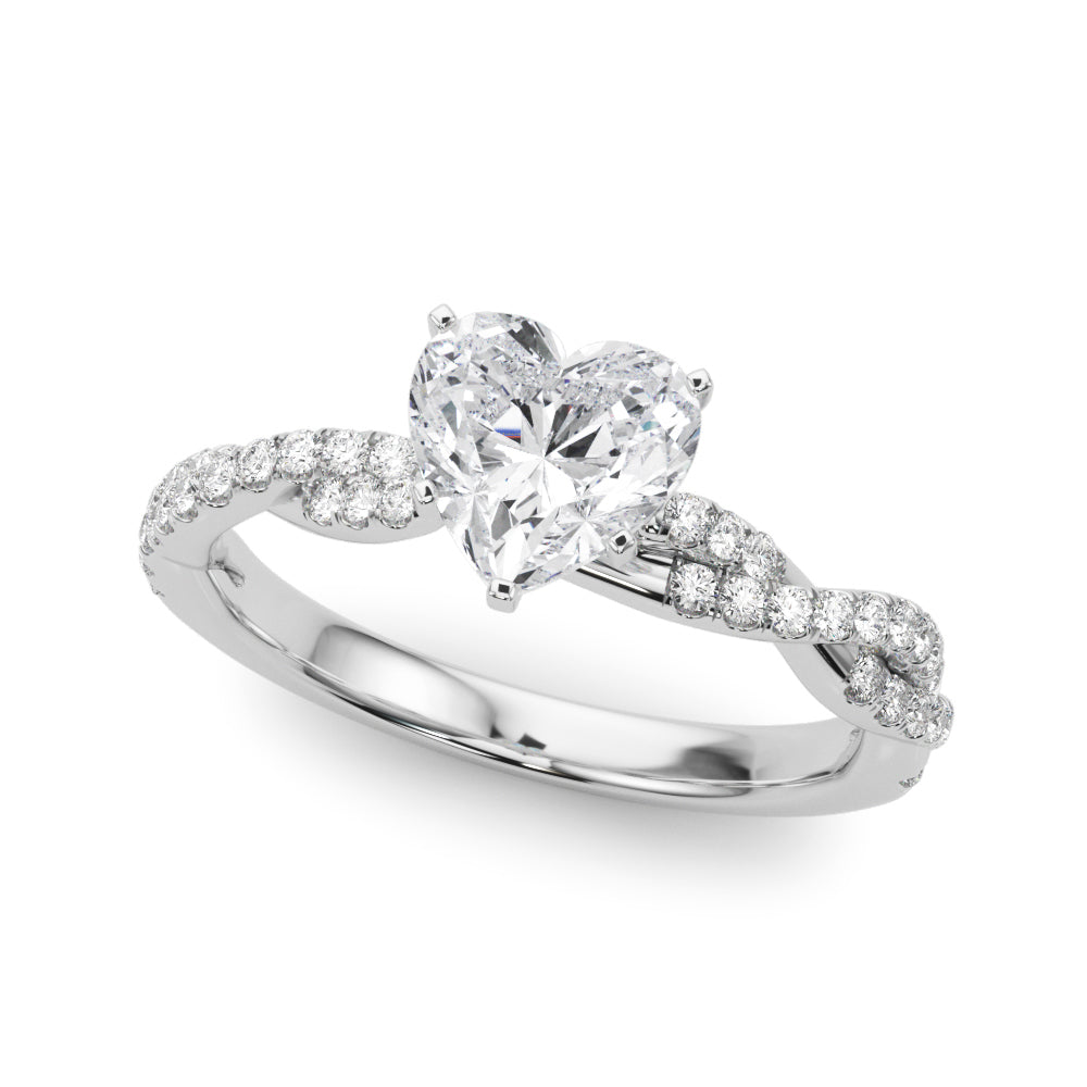 LUX-84774 Twisted Pave Diamond Engagement Ring