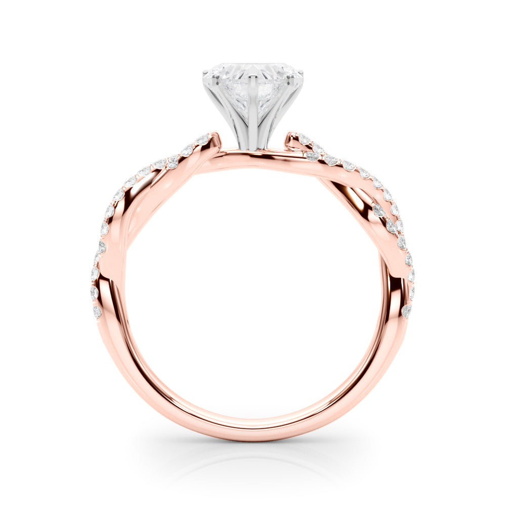LUX-84774 Twisted Pave Diamond Engagement Ring