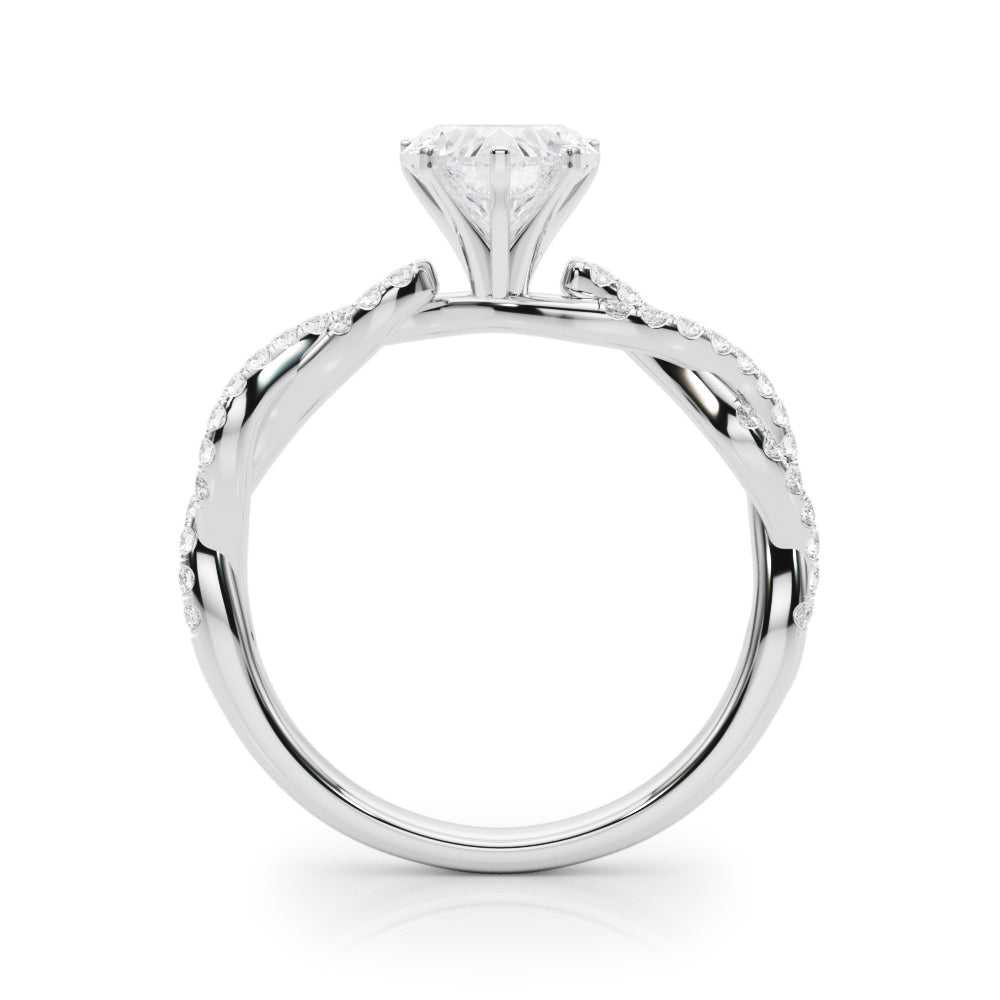 LUX-84774 Twisted Pave Diamond Engagement Ring