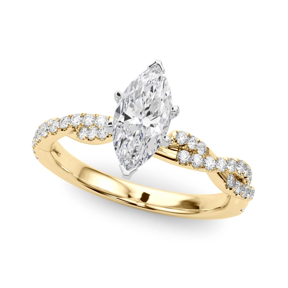 LUX-84774 Twisted Pave Diamond Engagement Ring