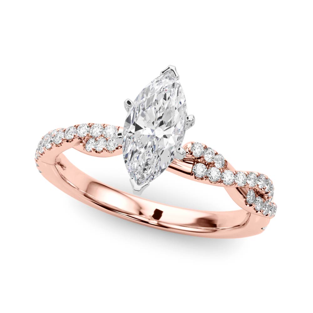 LUX-84774 Twisted Pave Diamond Engagement Ring