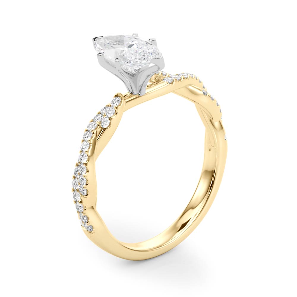 LUX-84774 Twisted Pave Diamond Engagement Ring