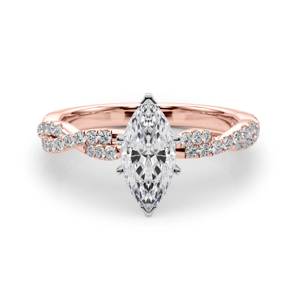 LUX-84774 Twisted Pave Diamond Engagement Ring