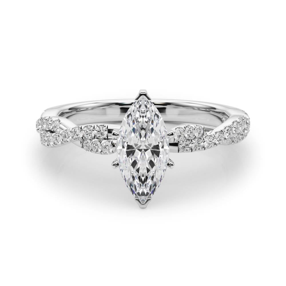 LUX-84774 Twisted Pave Diamond Engagement Ring