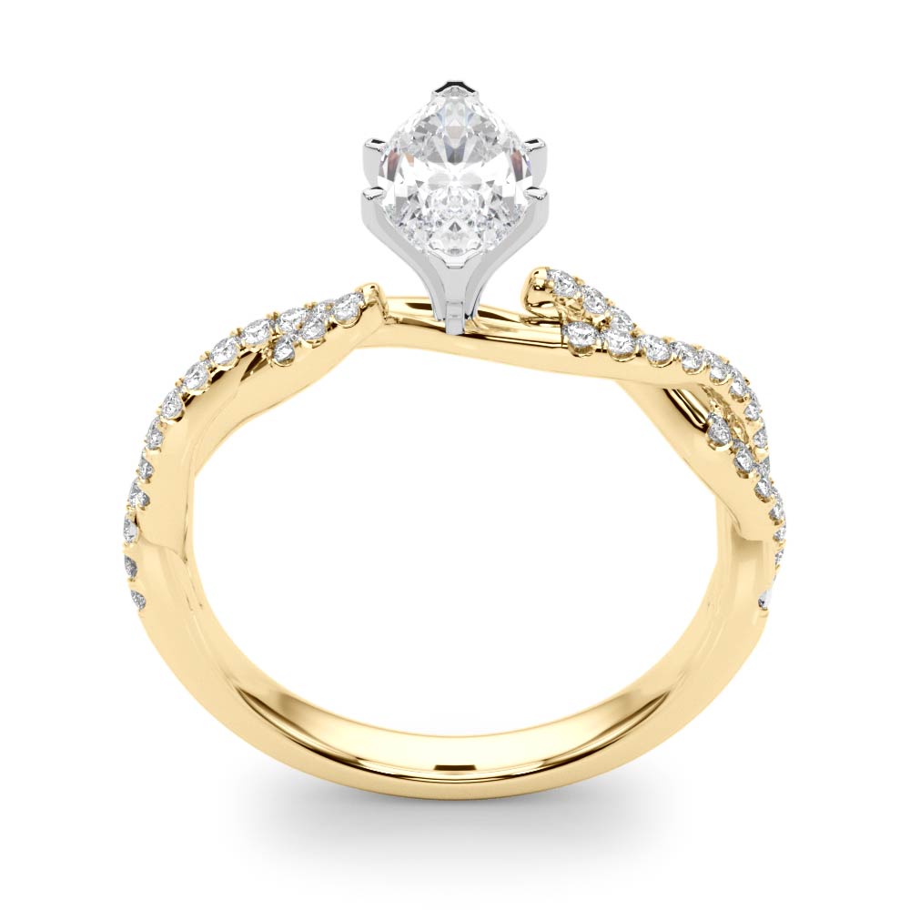 LUX-84774 Twisted Pave Diamond Engagement Ring