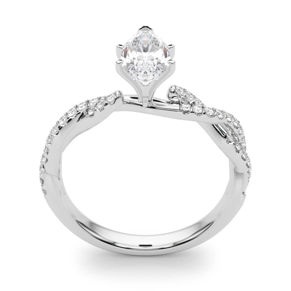 LUX-84774 Twisted Pave Diamond Engagement Ring