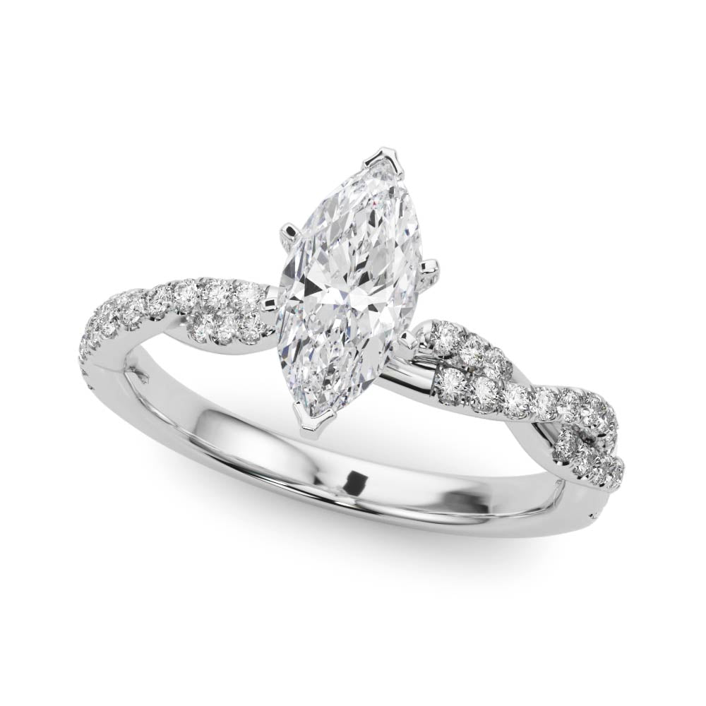 LUX-84774 Twisted Pave Diamond Engagement Ring