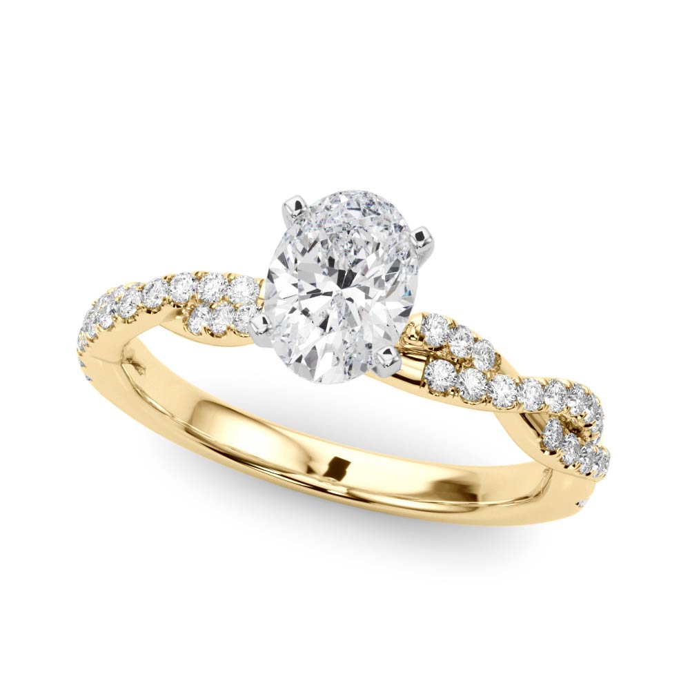 LUX-84774 Twisted Pave Diamond Engagement Ring