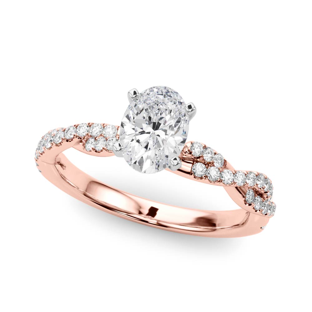 LUX-84774 Twisted Pave Diamond Engagement Ring