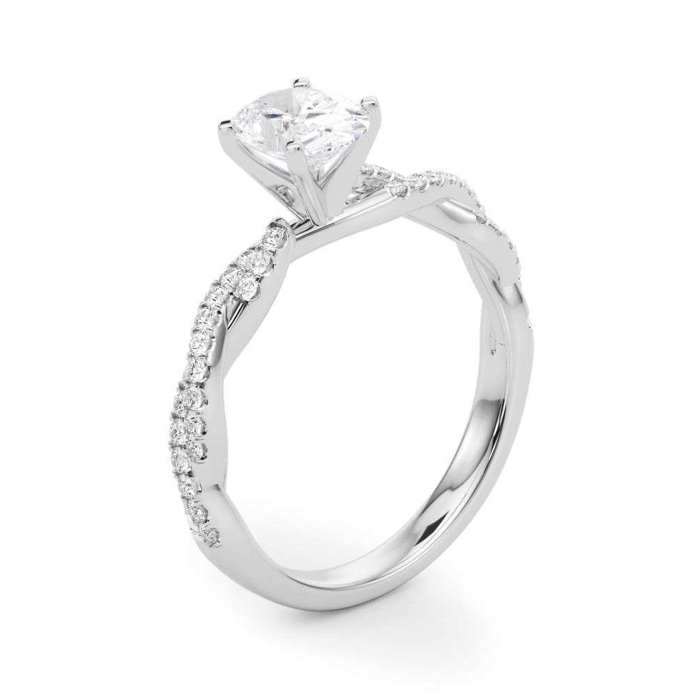 LUX-84774 Twisted Pave Diamond Engagement Ring