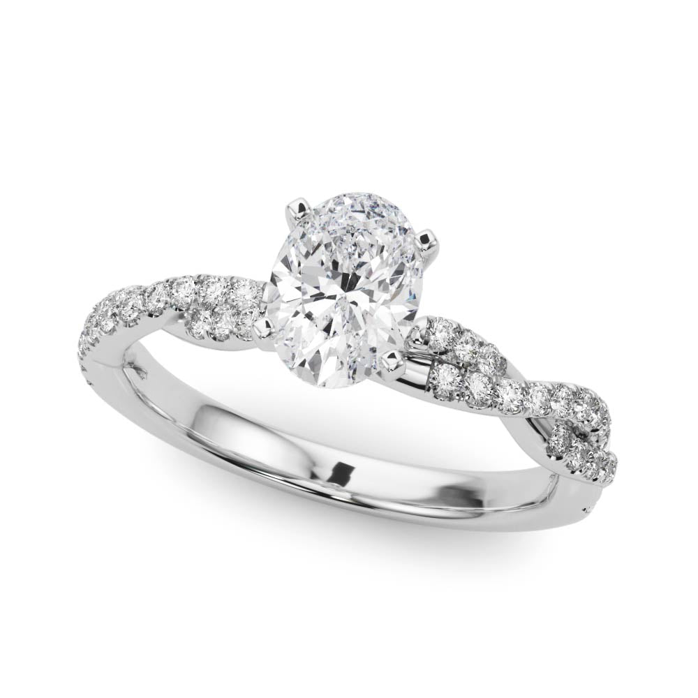 LUX-84774 Twisted Pave Diamond Engagement Ring