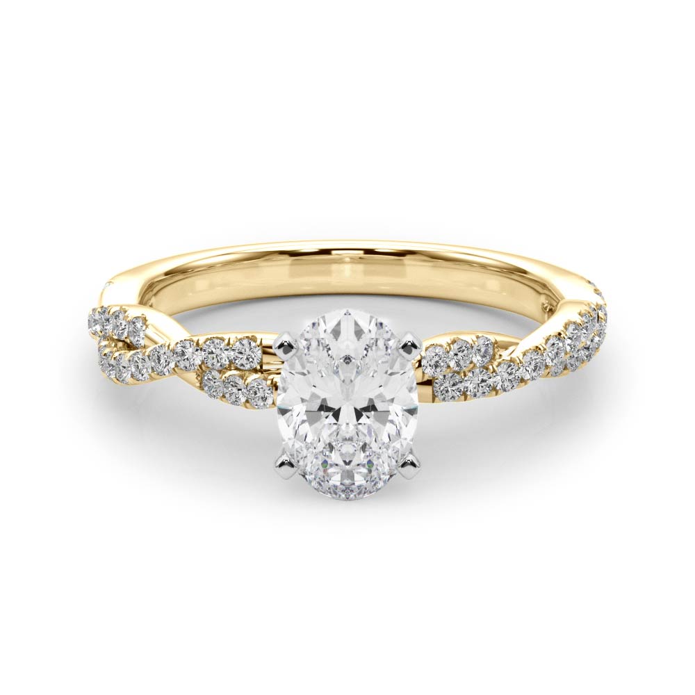 LUX-84774 Twisted Pave Diamond Engagement Ring