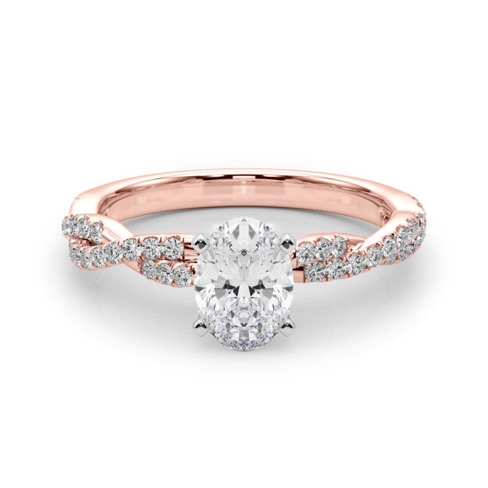 LUX-84774 Twisted Pave Diamond Engagement Ring