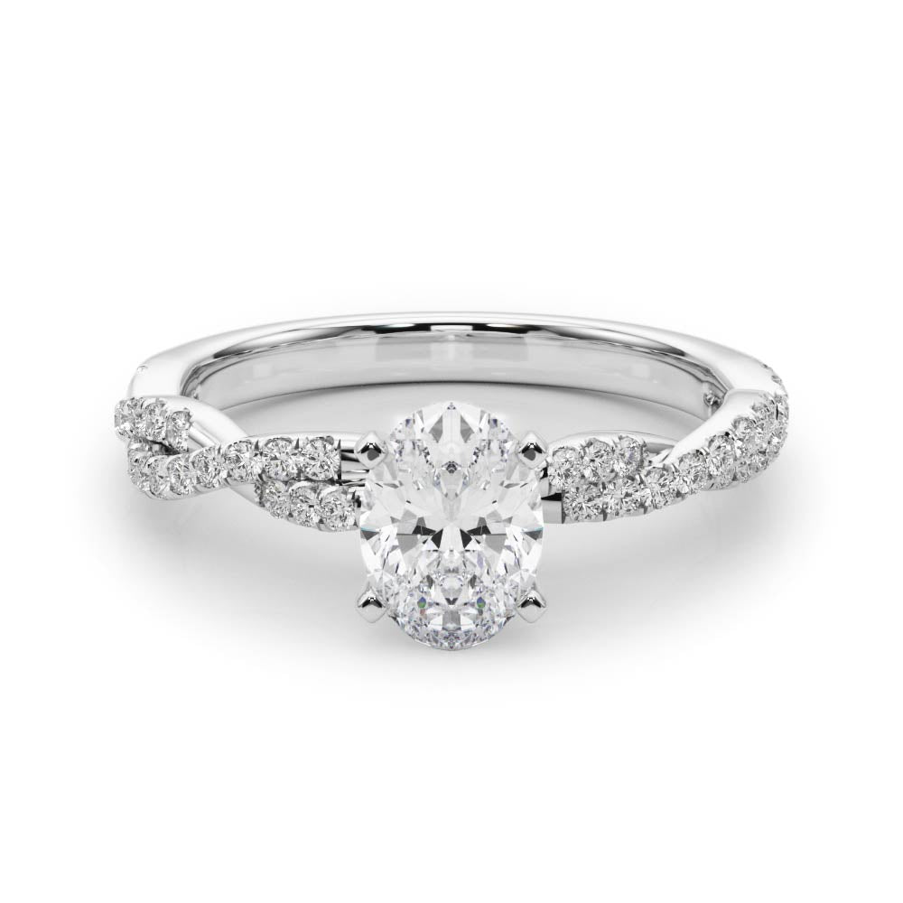 LUX-84774 Twisted Pave Diamond Engagement Ring