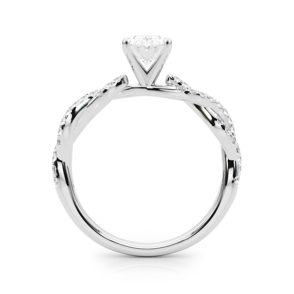 LUX-84774 Twisted Pave Diamond Engagement Ring