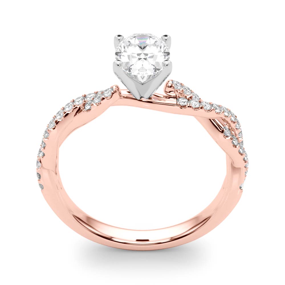 LUX-84774 Twisted Pave Diamond Engagement Ring