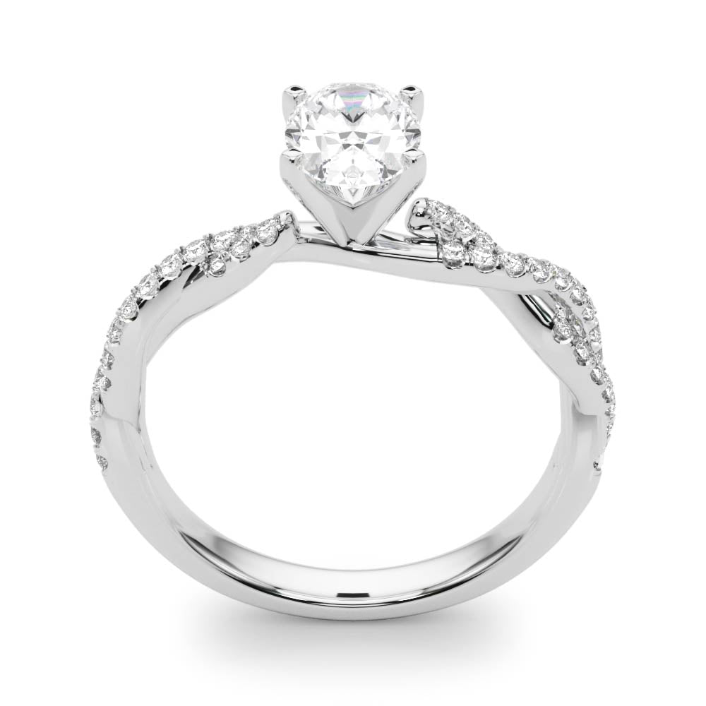 LUX-84774 Twisted Pave Diamond Engagement Ring