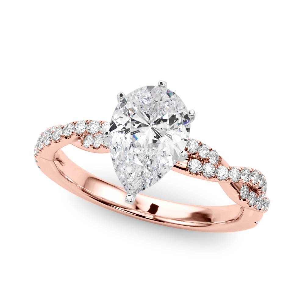 LUX-84774 Twisted Pave Diamond Engagement Ring