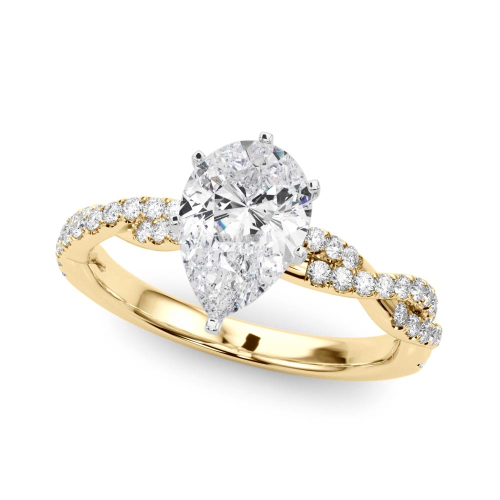LUX-84774 Twisted Pave Diamond Engagement Ring