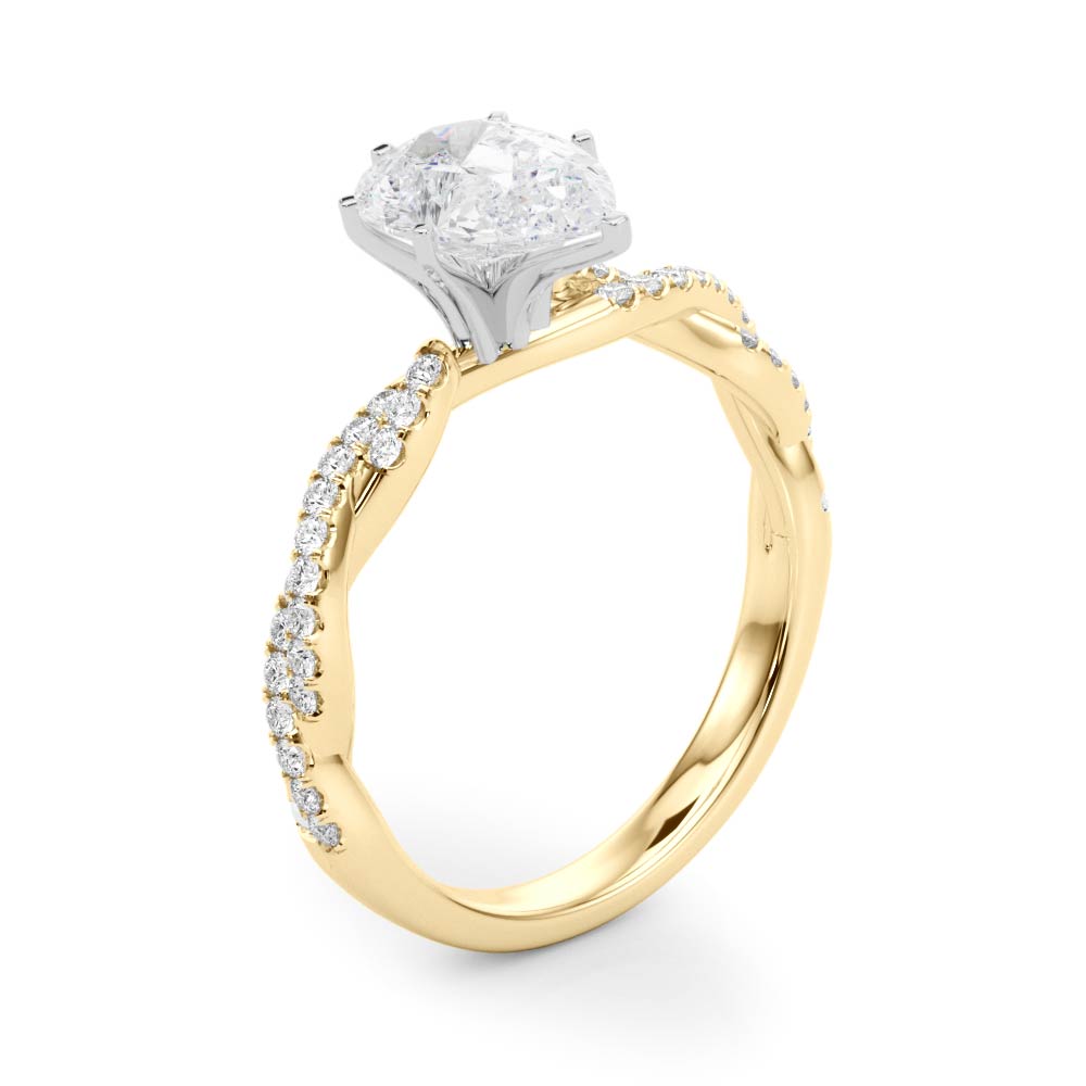 LUX-84774 Twisted Pave Diamond Engagement Ring