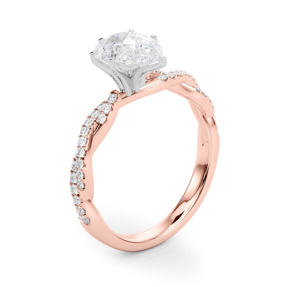 LUX-84774 Twisted Pave Diamond Engagement Ring