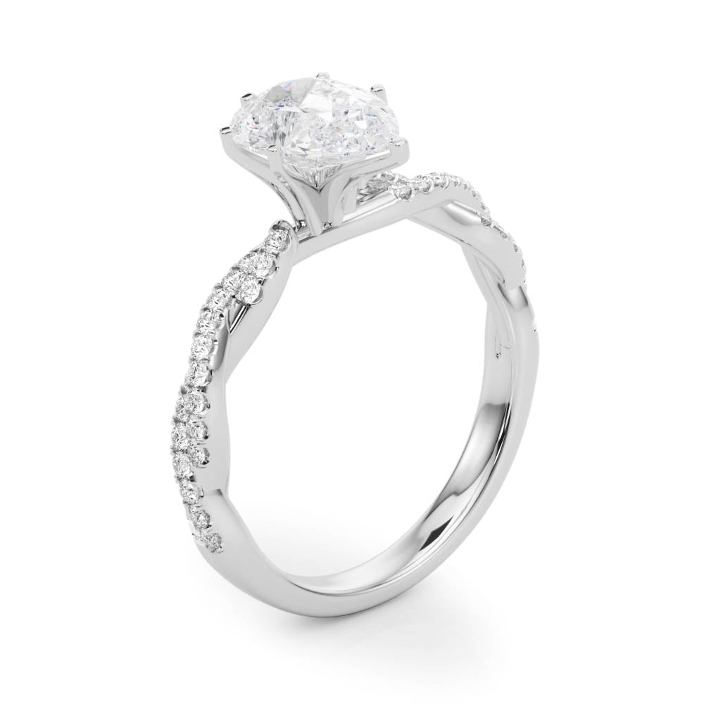 LUX-84774 Twisted Pave Diamond Engagement Ring