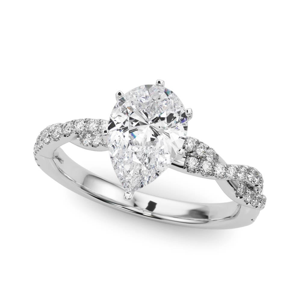 LUX-84774 Twisted Pave Diamond Engagement Ring