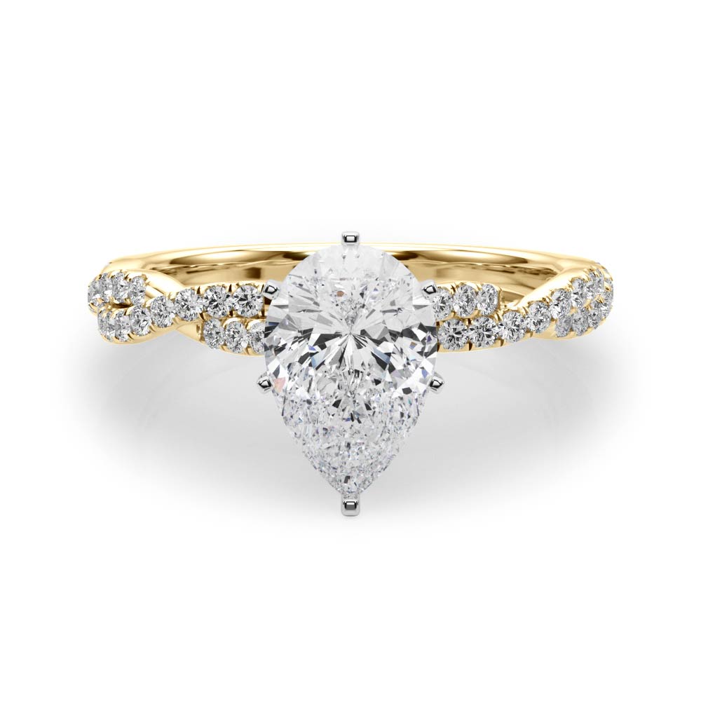 LUX-84774 Twisted Pave Diamond Engagement Ring