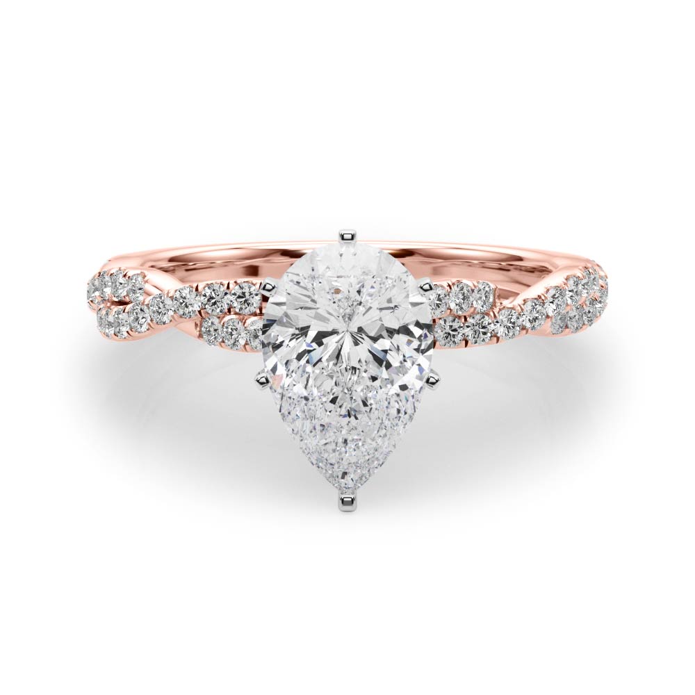 LUX-84774 Twisted Pave Diamond Engagement Ring