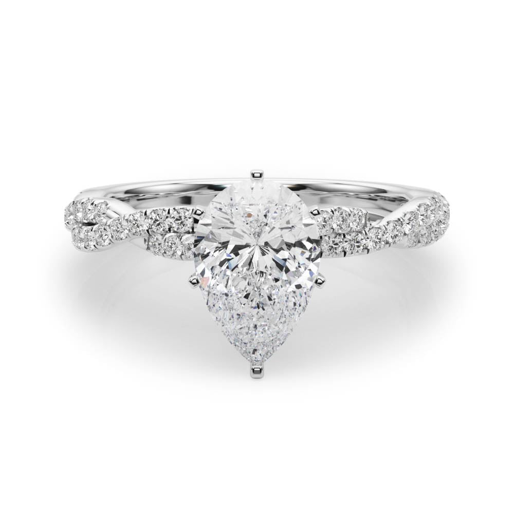 LUX-84774 Twisted Pave Diamond Engagement Ring