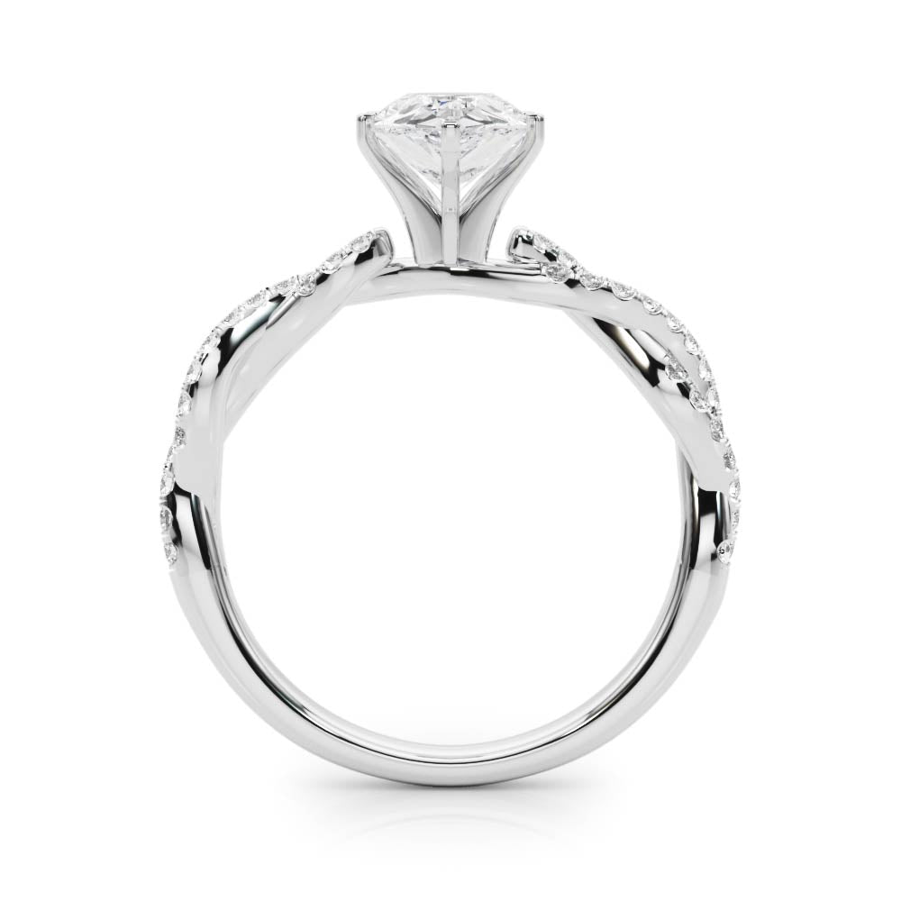 LUX-84774 Twisted Pave Diamond Engagement Ring