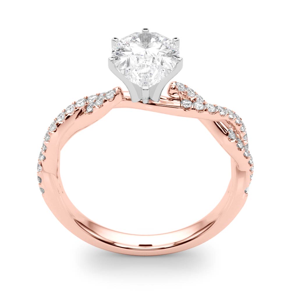 LUX-84774 Twisted Pave Diamond Engagement Ring