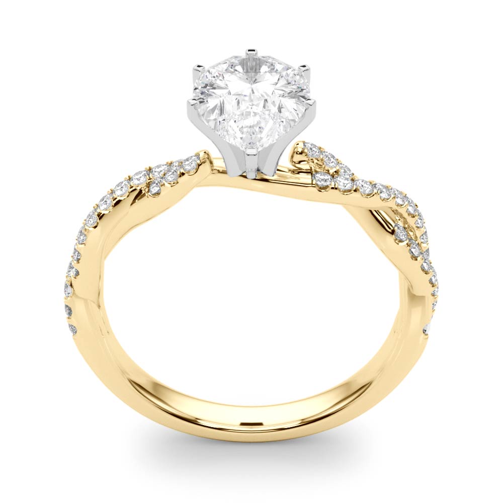 LUX-84774 Twisted Pave Diamond Engagement Ring
