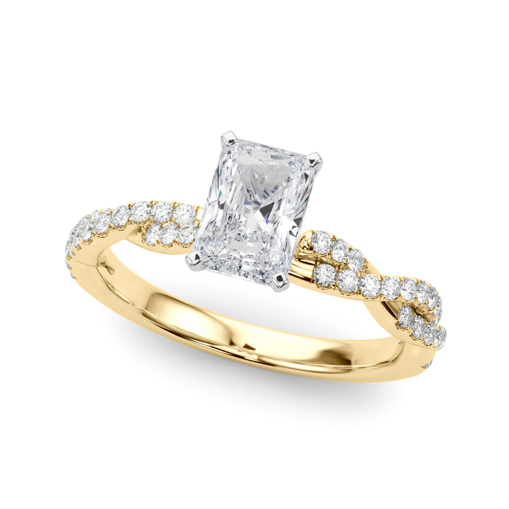 LUX-84774 Twisted Pave Diamond Engagement Ring