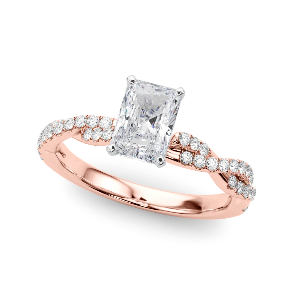 LUX-84774 Twisted Pave Diamond Engagement Ring