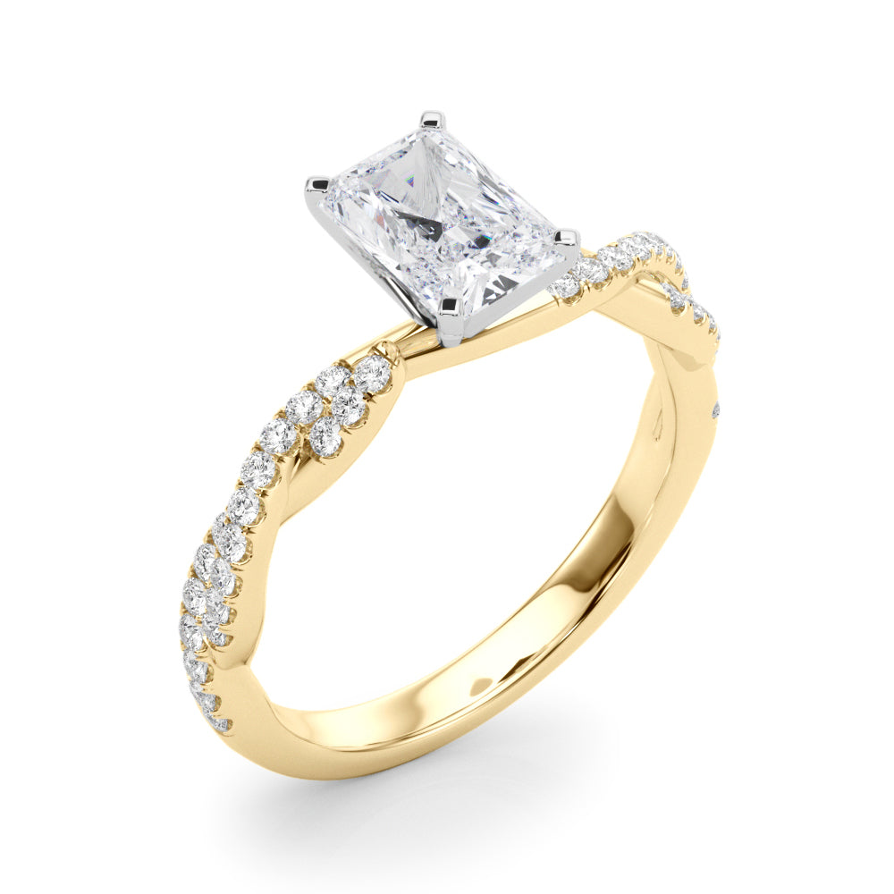 LUX-84774 Twisted Pave Diamond Engagement Ring