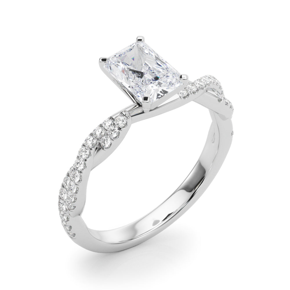 LUX-84774 Twisted Pave Diamond Engagement Ring