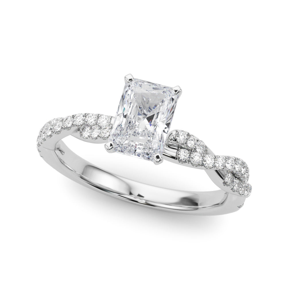 LUX-84774 Twisted Pave Diamond Engagement Ring