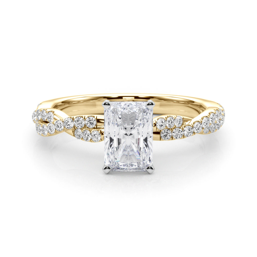 LUX-84774 Twisted Pave Diamond Engagement Ring