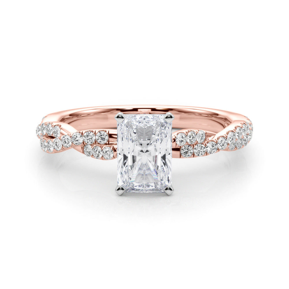 LUX-84774 Twisted Pave Diamond Engagement Ring