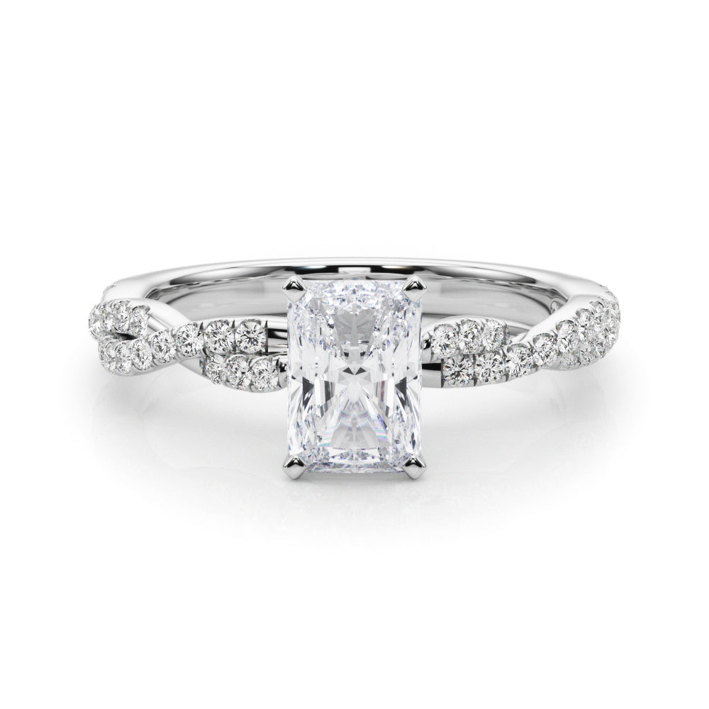 LUX-84774 Twisted Pave Diamond Engagement Ring