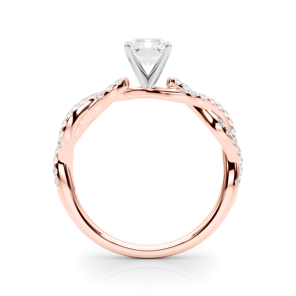 LUX-84774 Twisted Pave Diamond Engagement Ring