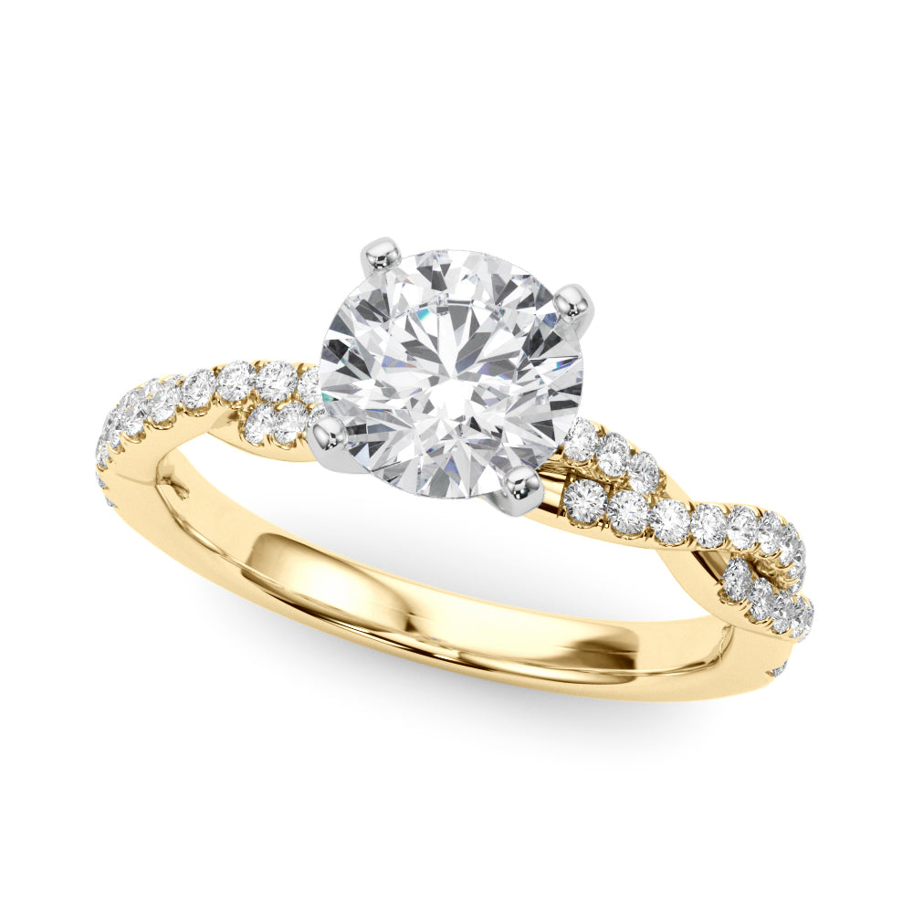 LUX-84774 Twisted Pave Diamond Engagement Ring