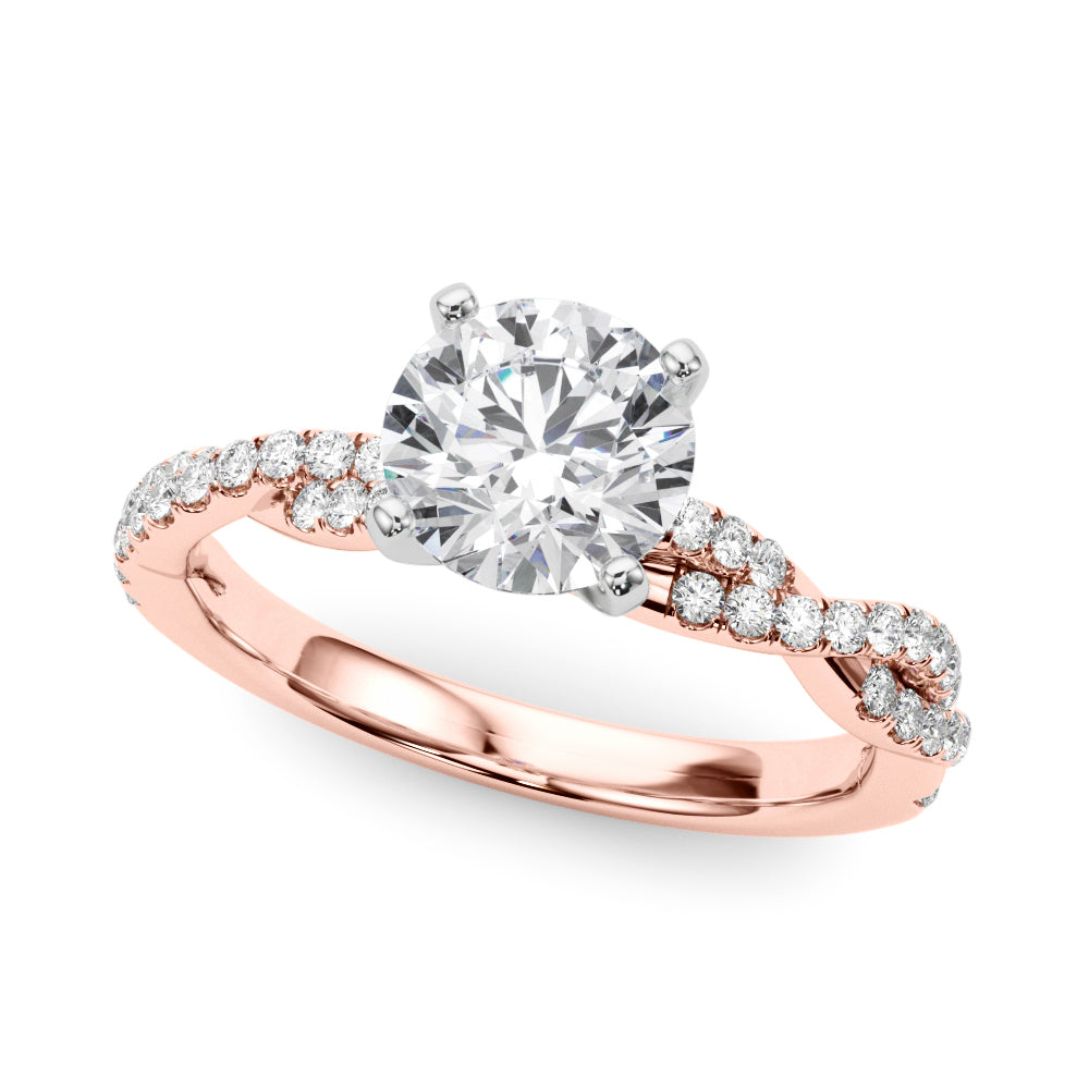 LUX-84774 Twisted Pave Diamond Engagement Ring
