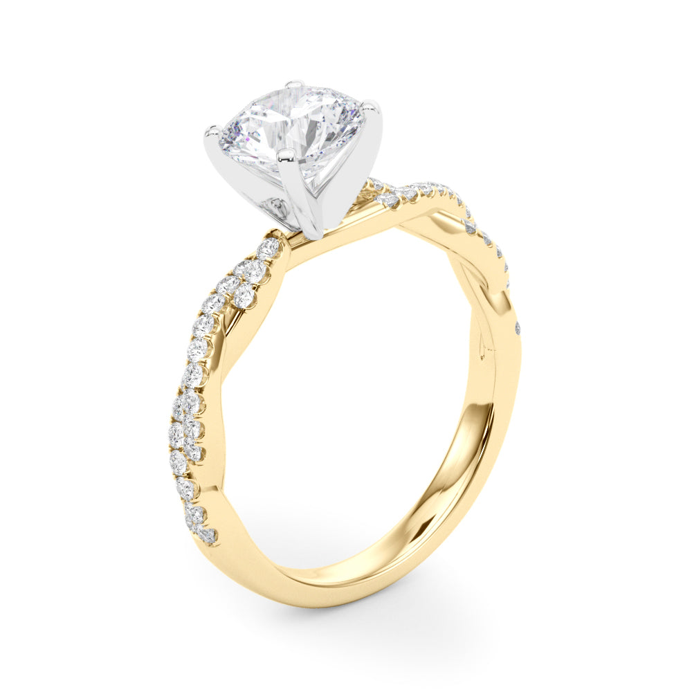 LUX-84774 Twisted Pave Diamond Engagement Ring