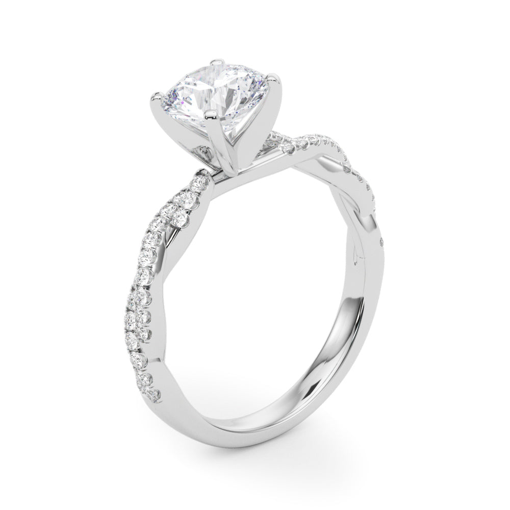 LUX-84774 Twisted Pave Diamond Engagement Ring