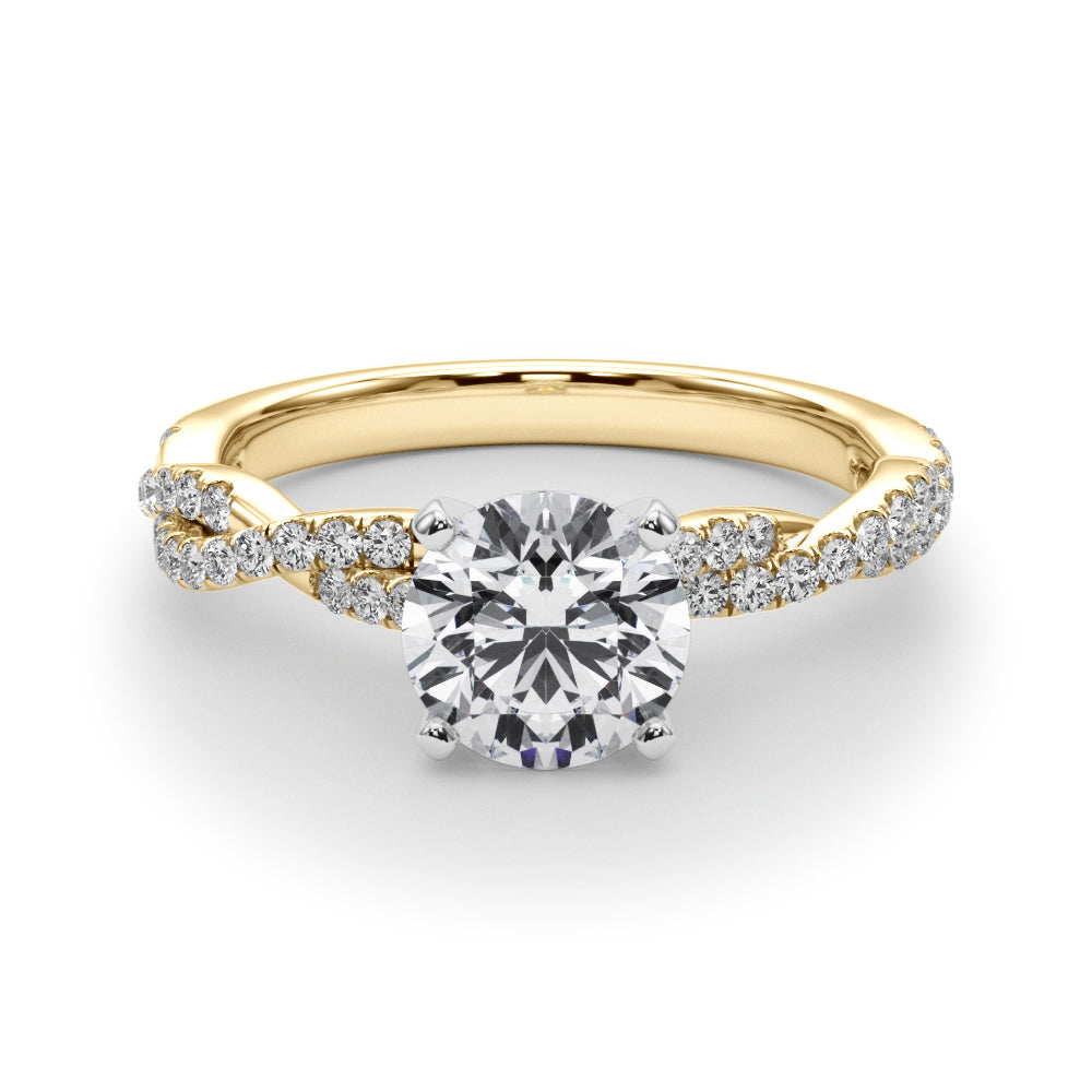 LUX-84774 Twisted Pave Diamond Engagement Ring