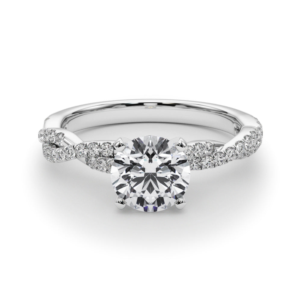 LUX-84774 Twisted Pave Diamond Engagement Ring