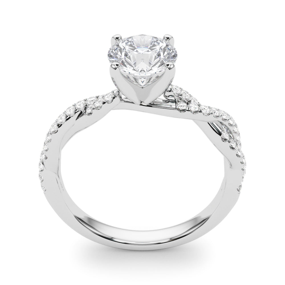 LUX-84774 Twisted Pave Diamond Engagement Ring